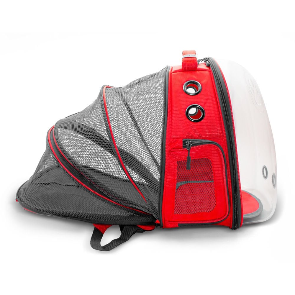 Cattie Mesh Astronaut Cat Carrier Bag Red 25x60x40cm