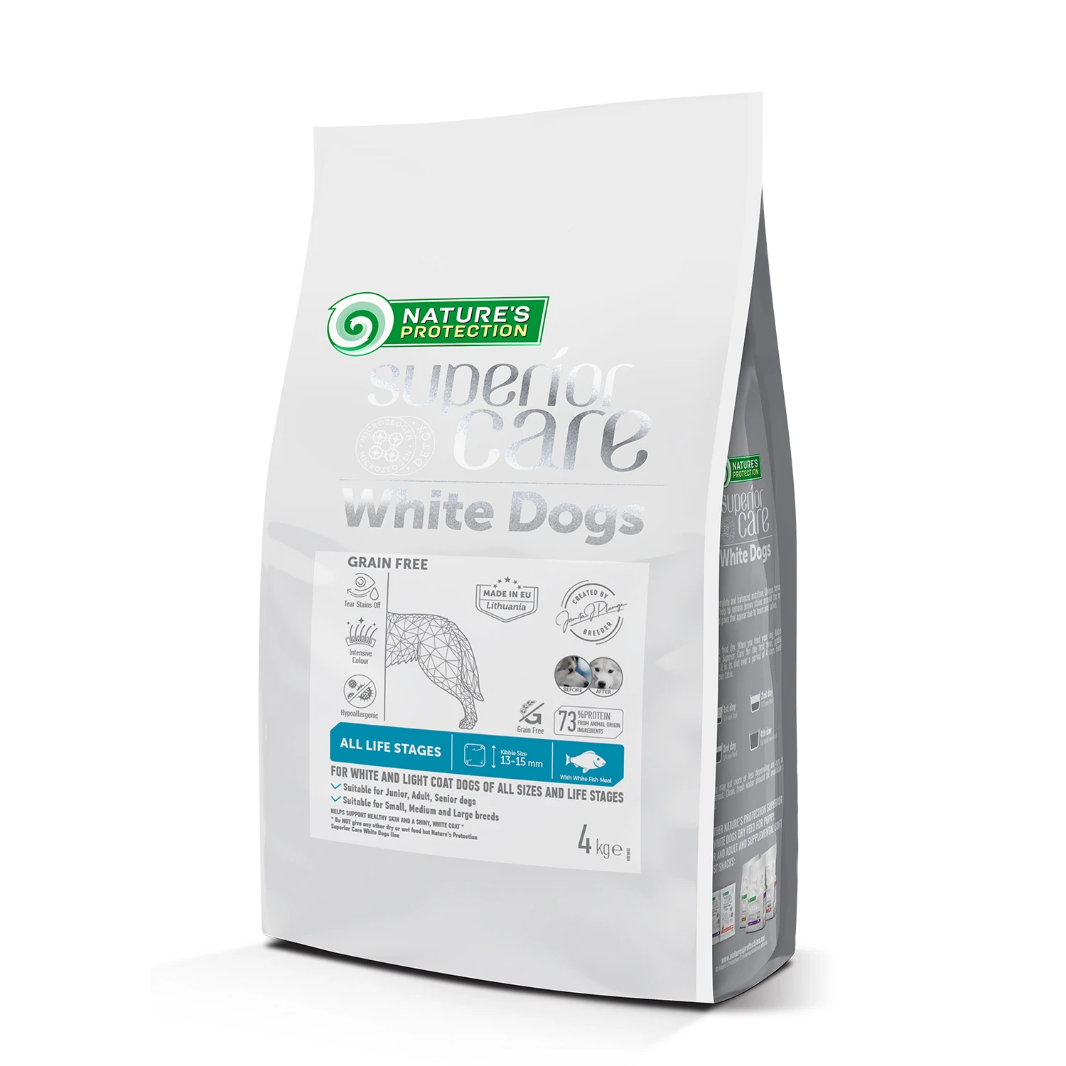 Nature's Protection Superior Care Beyaz Tüylü Köpekler İçin Tahılsız Beyaz Balıklı Tüm Irklar ve Tüm Yaşam Evreleri Köpek Maması 4kg
