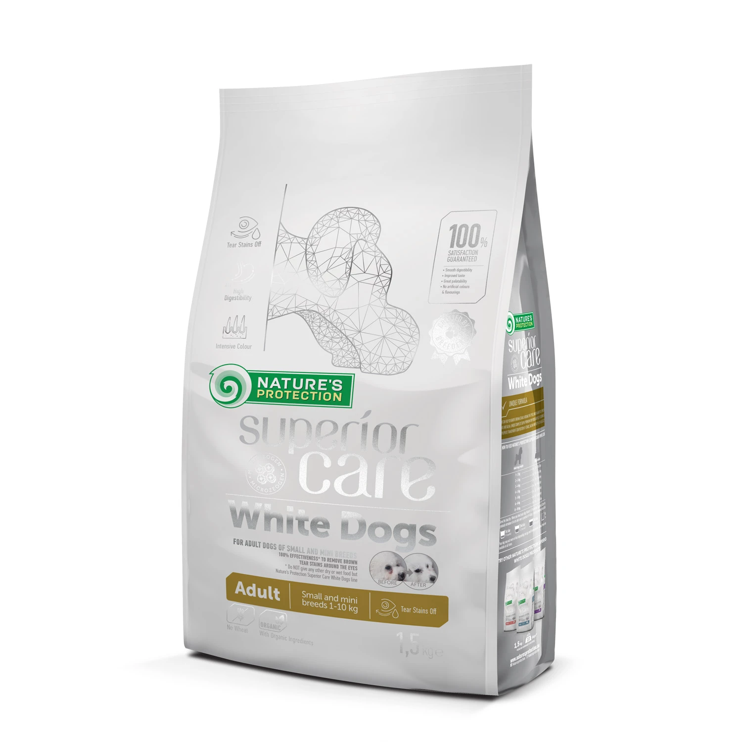 Nature's Protection Superior Care Beyaz Tüylü Köpekler için Kuzulu Küçük Irk Köpek Maması 1,5kg